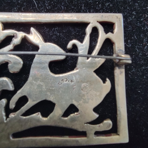 Vintage Rabbit brooch sterling silver mexico 13g - Picture 3 of 10